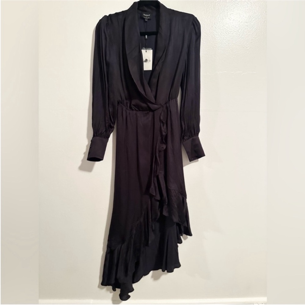 NWT Bardot Aaliyah Wrap Midi Dress In Dark Navy, Size XS